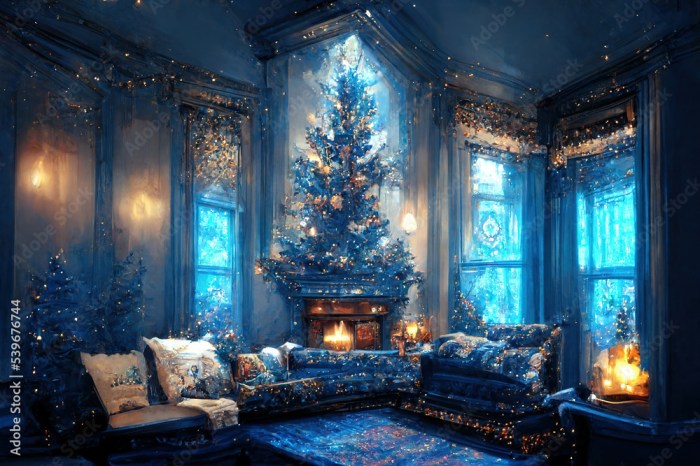 How to decorate blue room for christmas