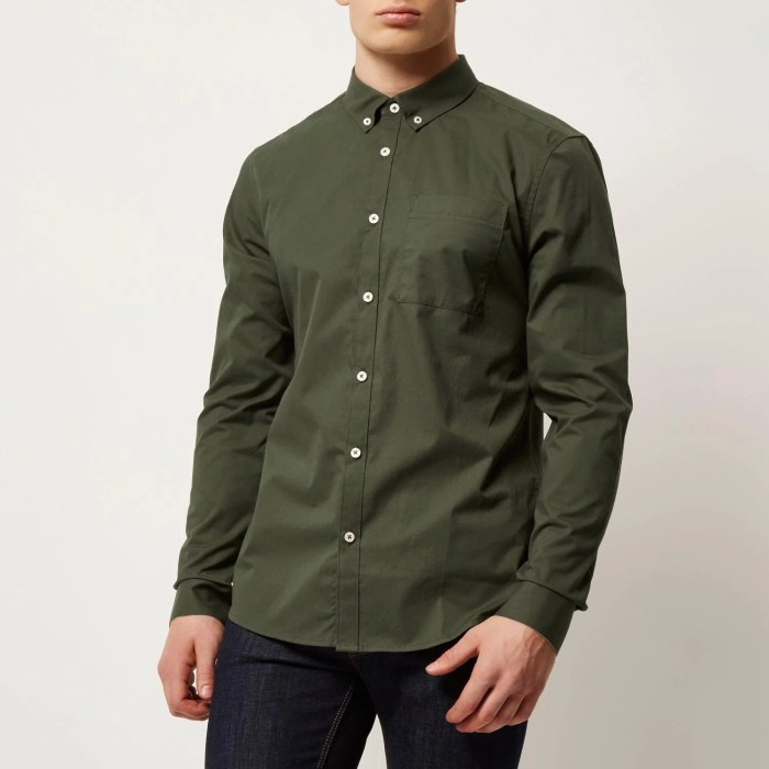 Mens green button down dress shirt