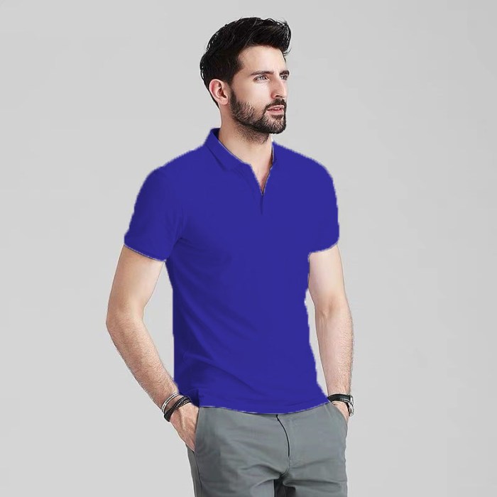 Royal blue dress shirt for men