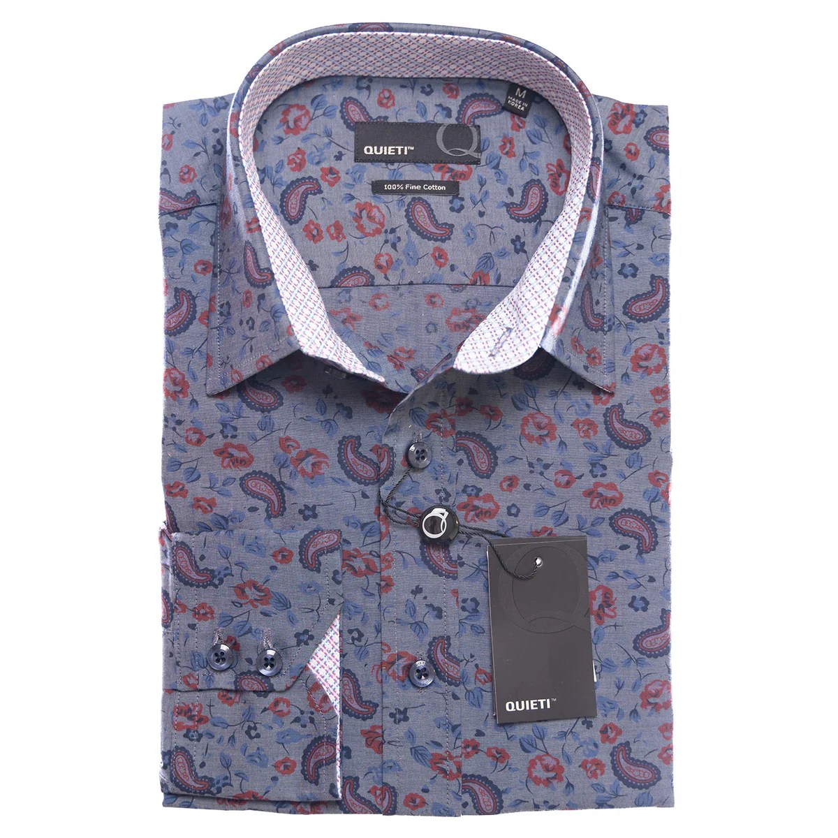 Mens dress shirt with paisley cuffs