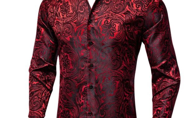 Men Red Dress Shirt Stylish and Sophisticated Choice for Any Occasion